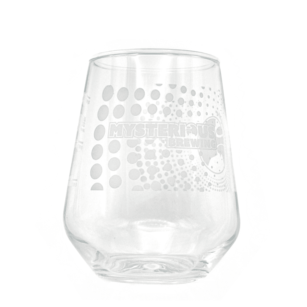 Mysterious Brewing branded 2/3 pint tasting glass